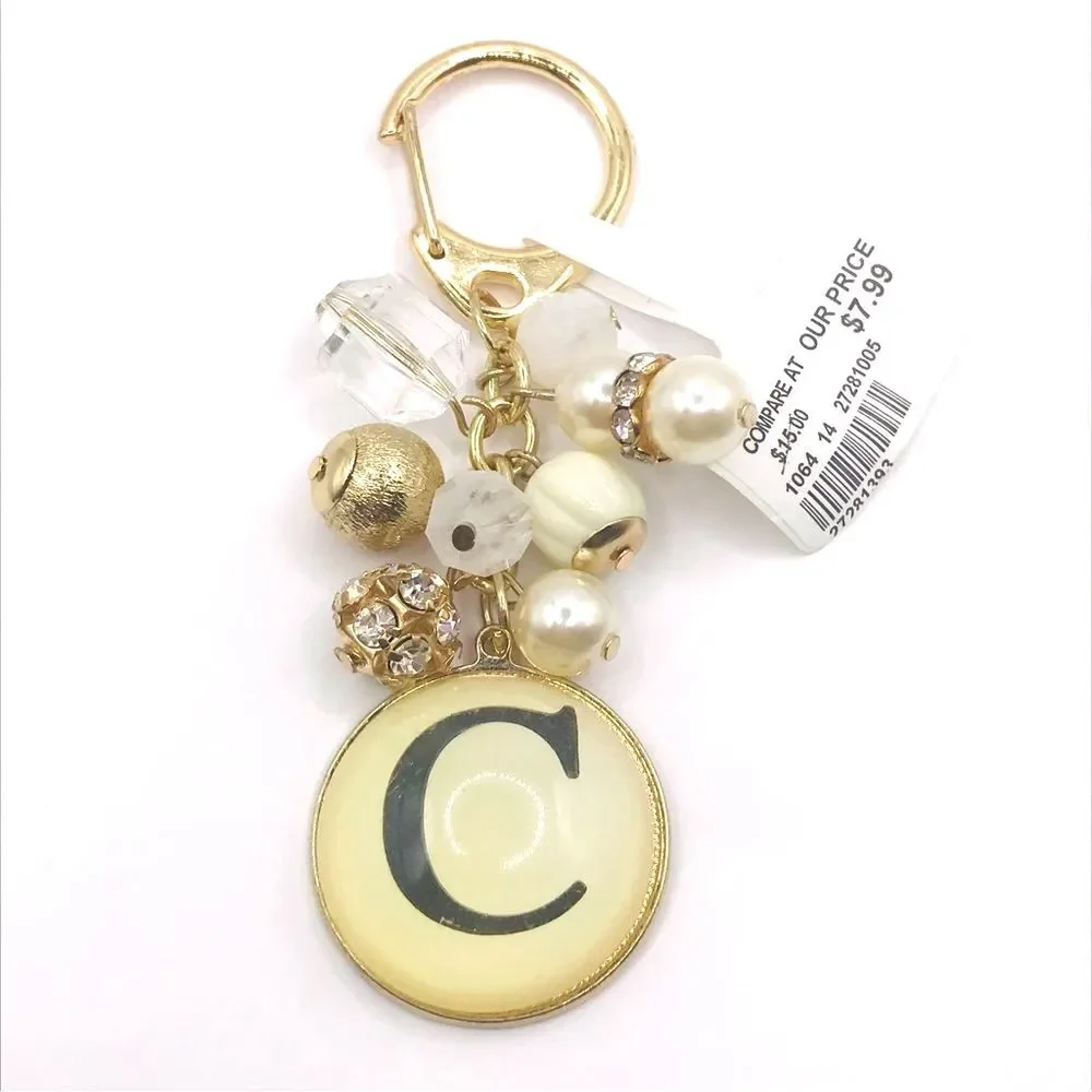 Gold Chic Initial C Keychain
